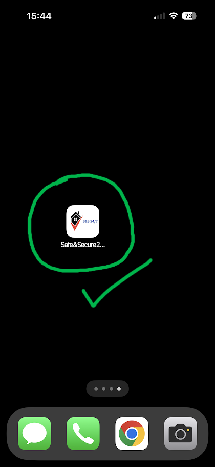 Step 3: Safe & Secure 24/7 icon on home screen